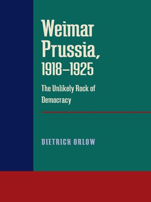 cover image of Weimar Prussia, 1918–1925